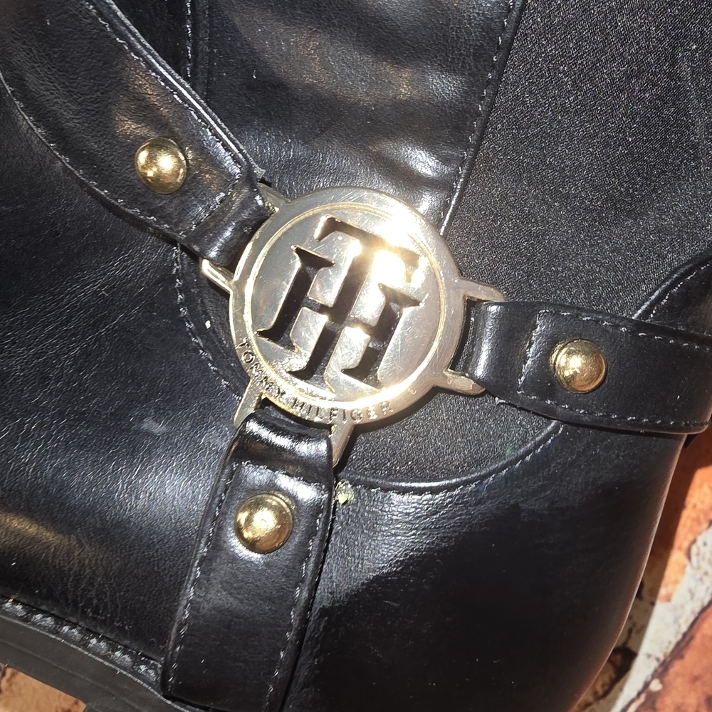 Tommy Hilfiger Black Over the Knee Boots - Picture 3 of 9